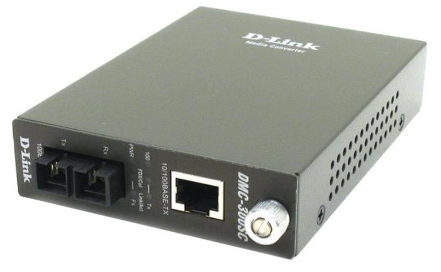 картинка DMC-300SC D-Link медиаконвертер 10BASE-T/100BASE-TX для многомодового кабеля до разъем SC 2 км от магазина Интерком-НН