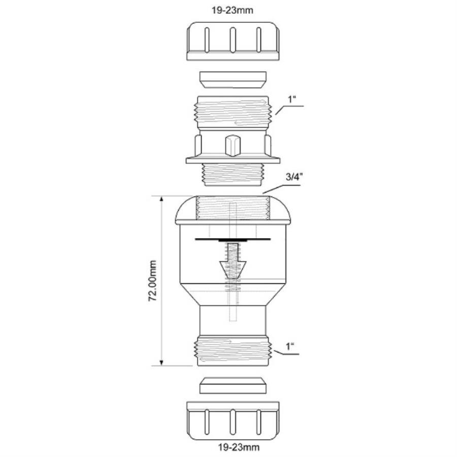 картинка Сифон для кондиционера McAlpine TUN5-CL Обратный клапан (подпружиненная мембрана) слива конденсата от магазина Интерком-НН