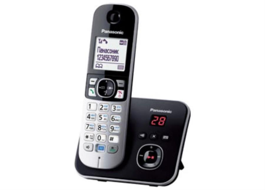 картинка Panasonic KX-TG6821RUM - Беспроводной телефон DECT (радиотелефон) с автоответчиком, цвет: серый мета от магазина Интерком-НН
