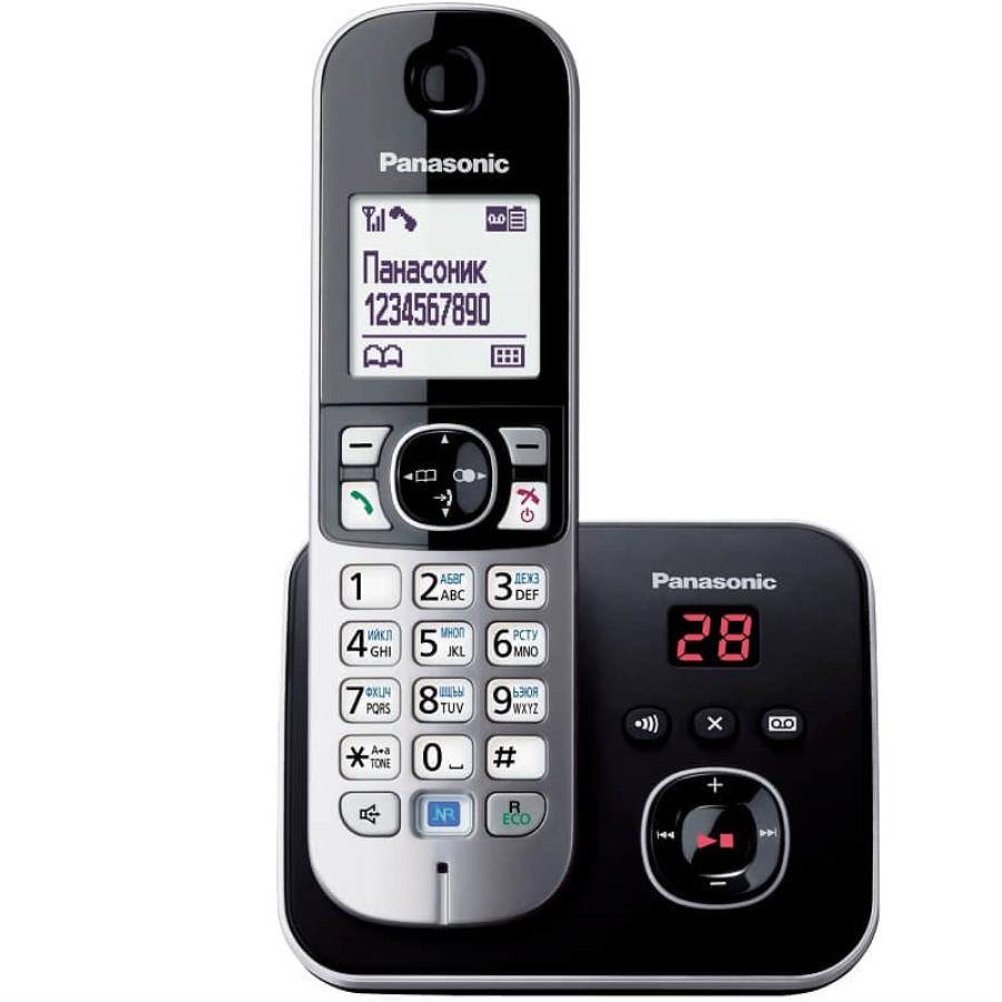 картинка Panasonic KX-TG6821RUB - Беспроводной телефон DECT (радиотелефон) с автоответчиком, цвет: черный  от магазина Интерком-НН