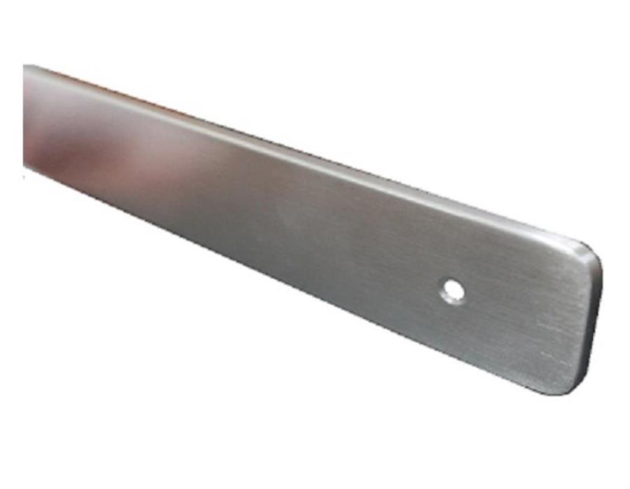 картинка Планка торцевая для столешниц 38мм с закрытым торцом, нержавещая сталь матовая, R9, левая от магазина Интерком-НН