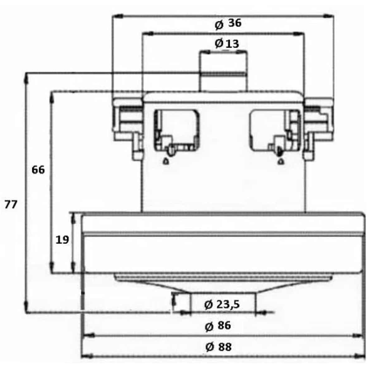 картинка Redmond RV-UR345-DV (HWX-DC, DC1603-01, DC01) двигатель 90W (100W) H=77мм D=86мм для пылесоса от магазина Интерком-НН