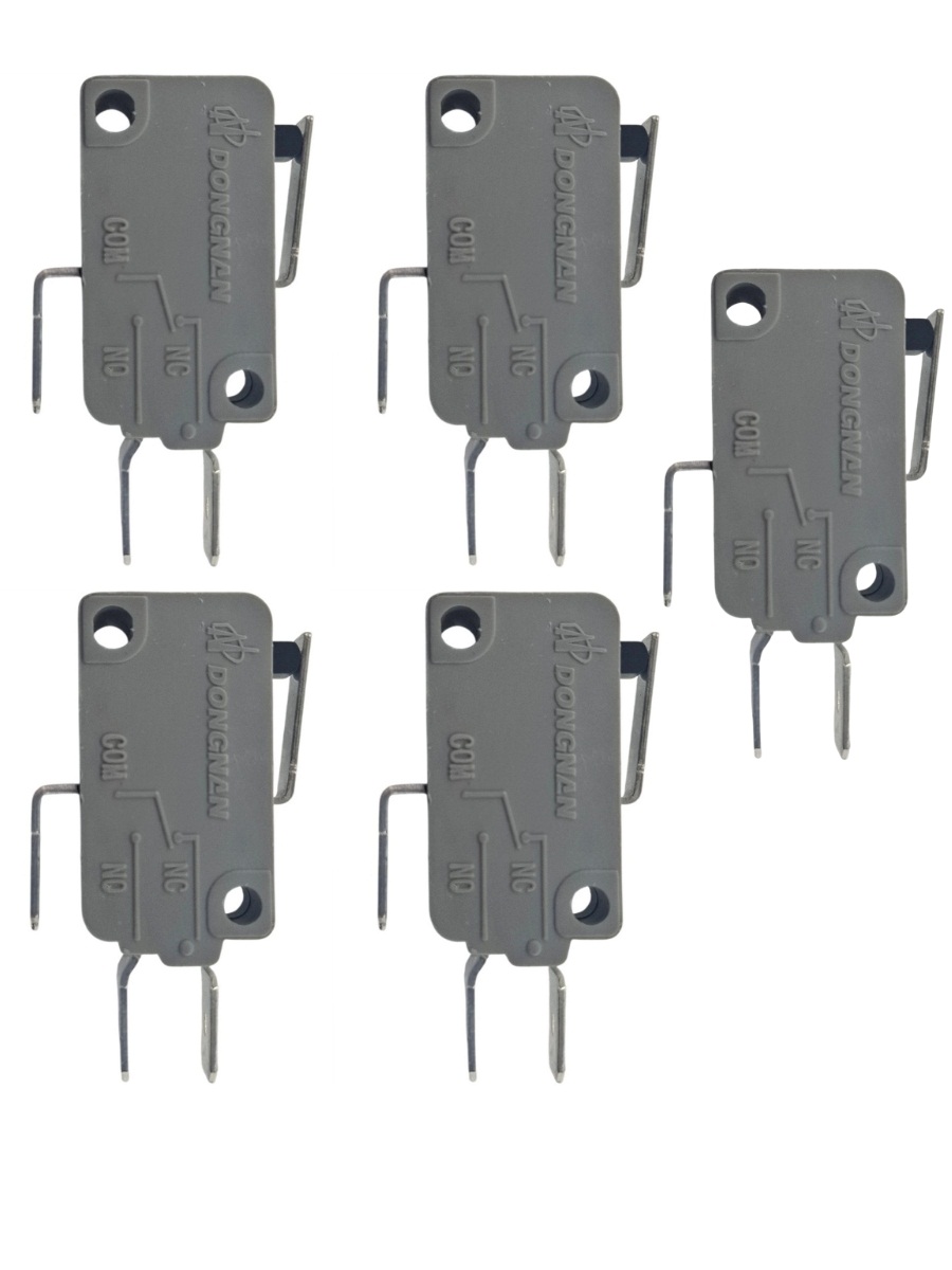 картинка Микропереключатель 5 шт. Dongnan KW3A-16Z1-A200 3-х контактный 16(4)A 250V с рычагом 14мм от магазина Интерком-НН