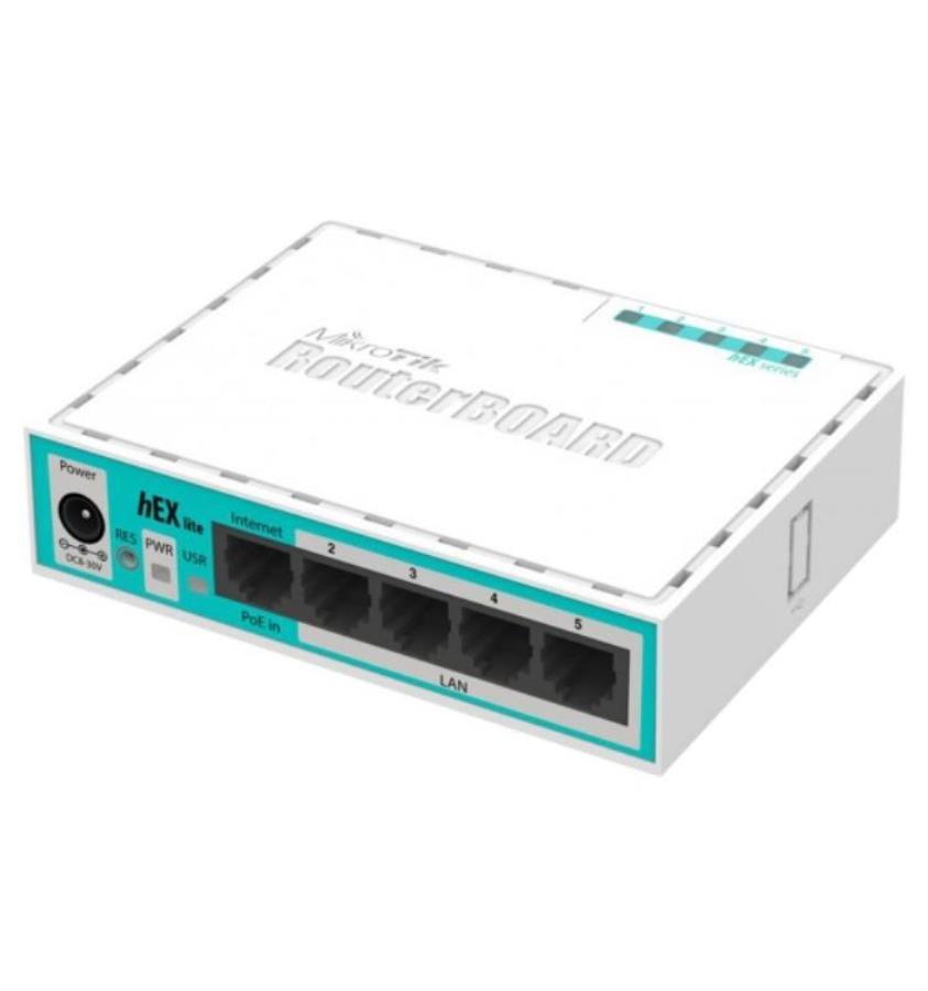 картинка Маршрутизатор MikroTik hEX lite RB750r2 5x10/100 Mbps от магазина Интерком-НН
