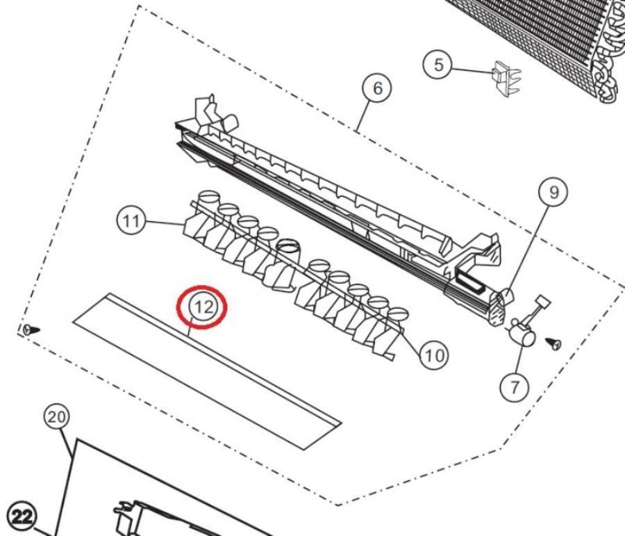 картинка Panasonic CWE241144 (CWE241292) Шторка внутреннего блока кондиционера CS-PA7DKD, CS-PC7DKD от магазина Интерком-НН
