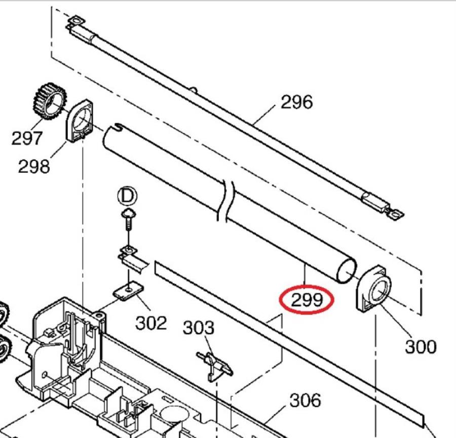 картинка Panasonic PFDS1004Z Тефлоновый вал для KX-FL503, FL523, FLM553RU, B753, 758.  от магазина Интерком-НН