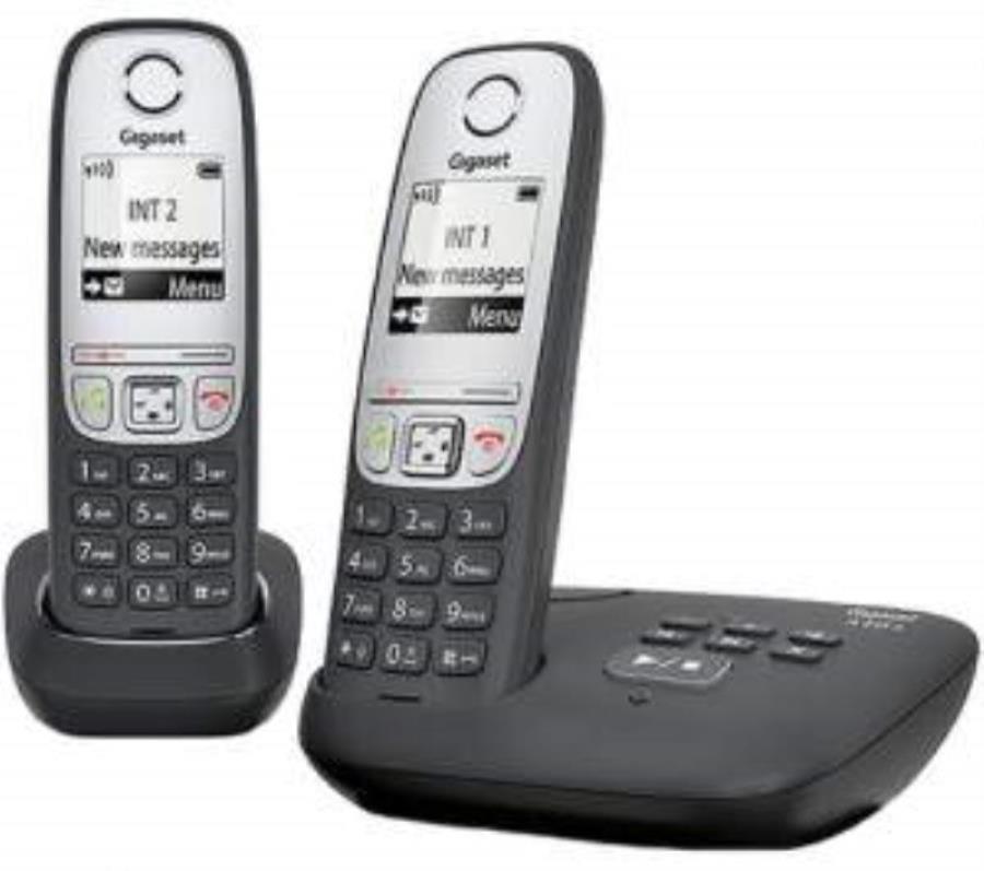 картинка Р/Телефон Dect Gigaset A415A DUO RUS черный (труб. в компл.:2шт) автооветчик АОН от магазина Интерком-НН