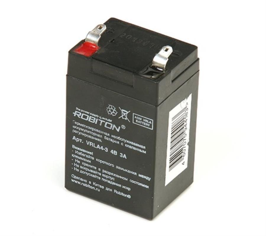 картинка Robiton VRLA4-3 свинцово-кислотный аккумулятор 4 В, 3 Ач от магазина Интерком-НН
