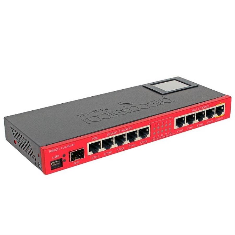 картинка MikroTik RouterBoard RB2011UiAS-IN Роутер 10 Ethernet (5 Gigabit), 1 SFP, 128 МБ RAM от магазина Интерком-НН