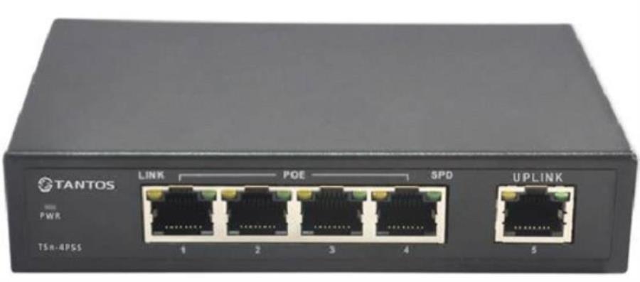картинка Tantos TSn-4P5S коммутатор 5 портовый EthernetPassive PoE  от магазина Интерком-НН