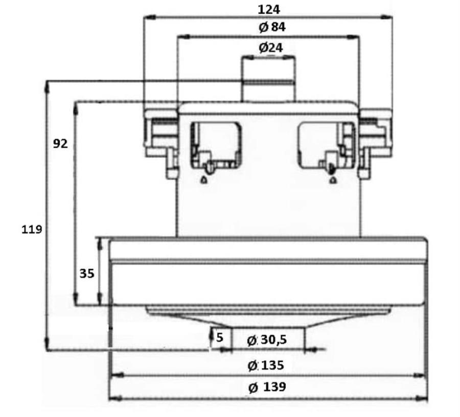 картинка Двигатель VCM-K40HU (VC07W221GPW)  H=119мм, D=135мм 1600Вт для пылесоса Samsung от магазина Интерком-НН