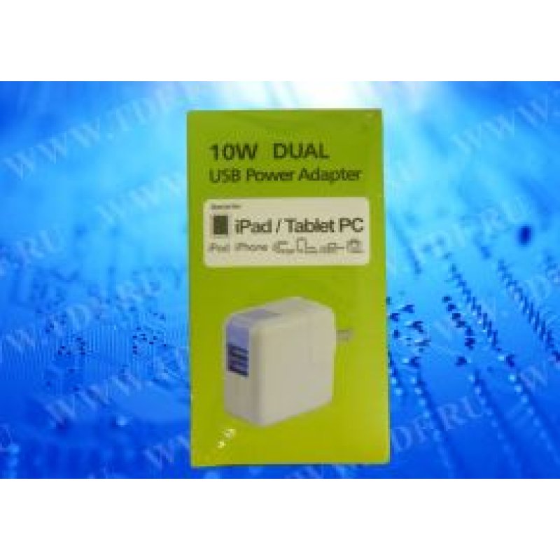 картинка Сетевое ЗУ с 2 USB портами  DF-PG0502U 1AB от магазина Интерком-НН