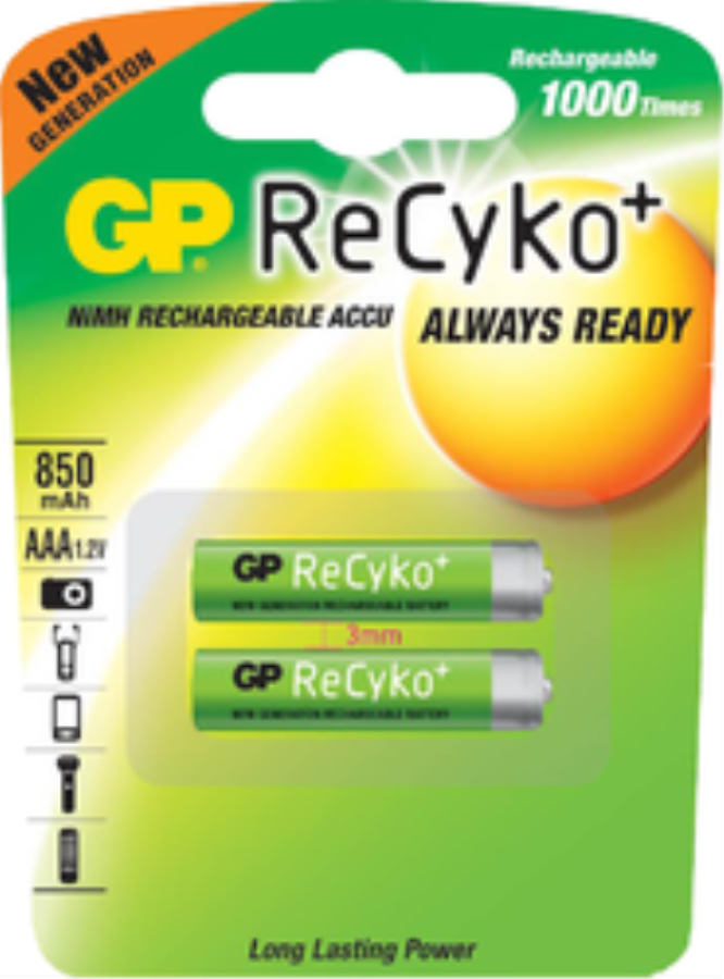 картинка Упаковка аккумуляторов 2шт GP 85AAAHCB Recyko 800mAh  от магазина Интерком-НН
