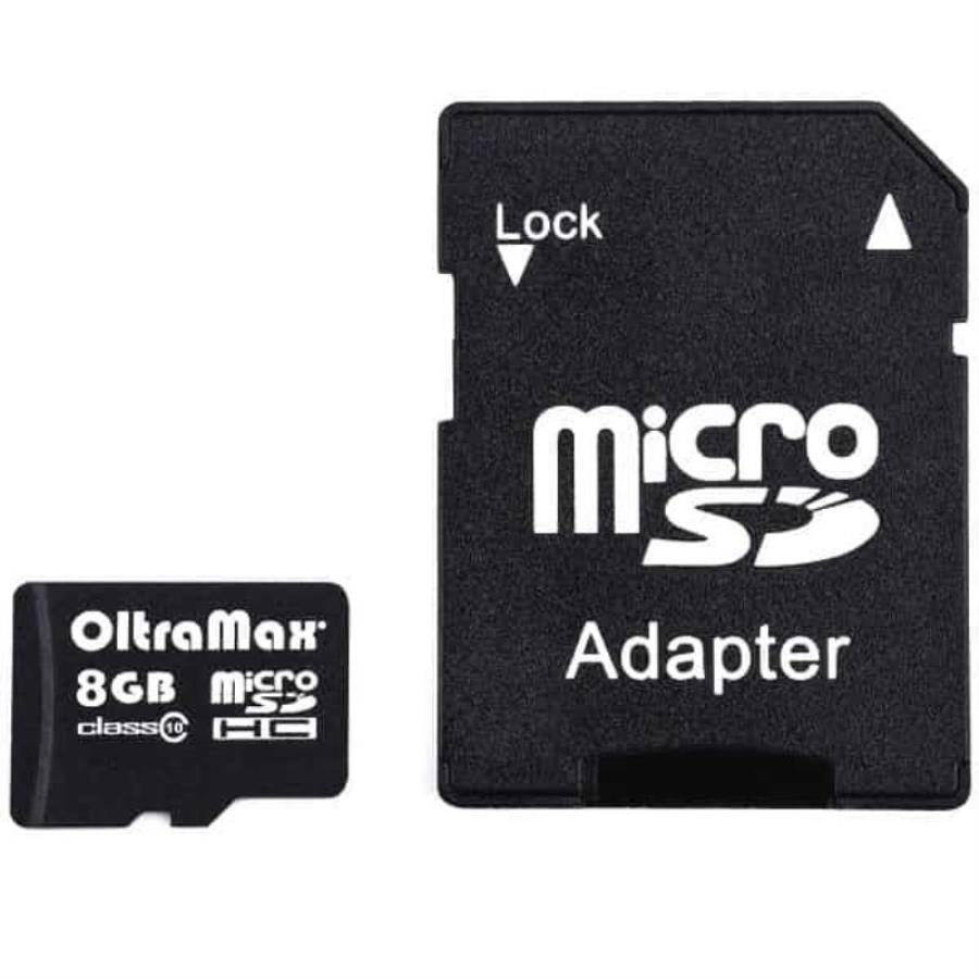 картинка Память microSDHC 8Gb OltraMax class10 с адаптером (OM008GCSDHC10-AD) от магазина Интерком-НН