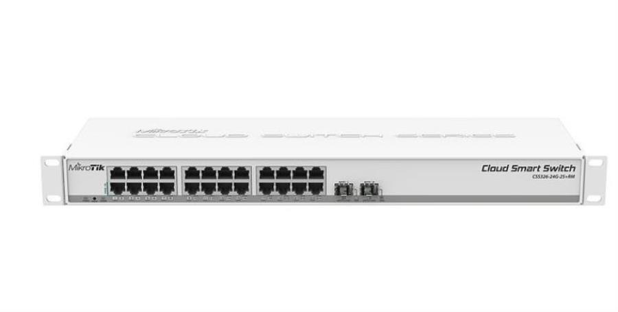картинка CSS326-24G-2S+RM Коммутатор MikroTik 24 x 10/100/1000 Мбит/с RJ45, 2 x 1/10 ГБит/с SFP+ от магазина Интерком-НН