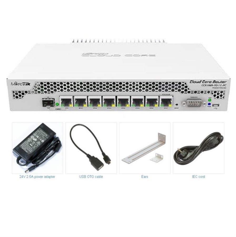 картинка MikroTik Cloud Core Route CCR1009-7G-1C-PC марштутизатор от магазина Интерком-НН