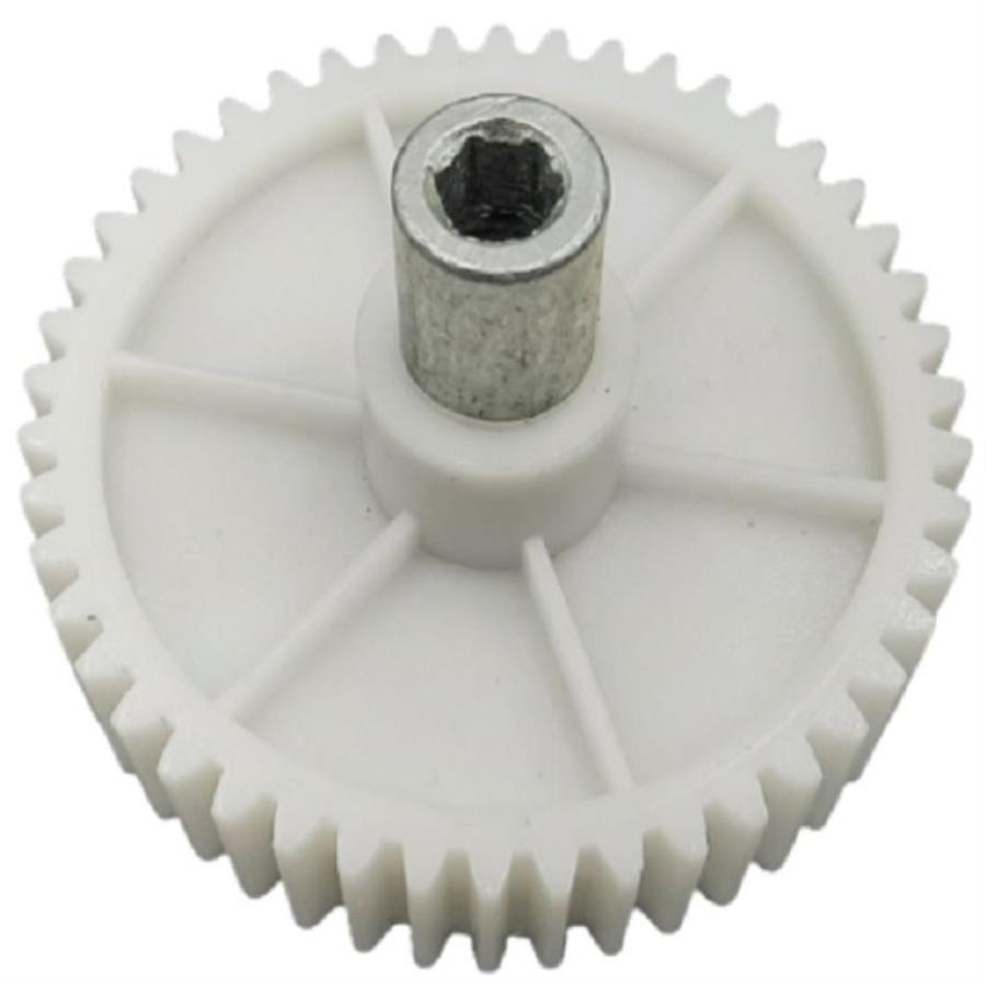 картинка Шестерня большая с валом (вариант №2) D=82/16мм, H=60мм, 46 прямых зубьев для мясорубки Moulinex от магазина Интерком-НН