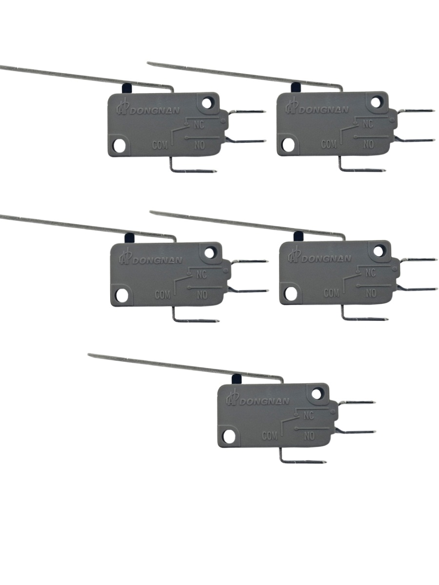 картинка Микропереключатель 5 шт. Dongnan KW3A-16Z2-A200 3-х контактный 16(4)A 250V с рычагом 51мм от магазина Интерком-НН
