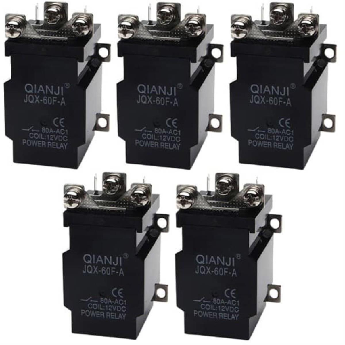 картинка Силовое реле Qianji JQX-60F-A 5 штук (Xinyu JQX-80A, LJQX-68F/1Z) 12В, контакты 250В 80А от магазина Интерком-НН