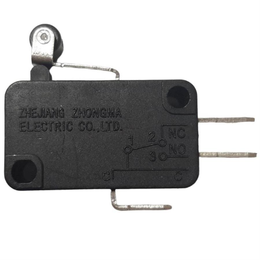 картинка Микропереключатель 3-х контактный V-155-1C25 250V 16A рычаг с роликом 12мм для микроволновой печи  от магазина Интерком-НН