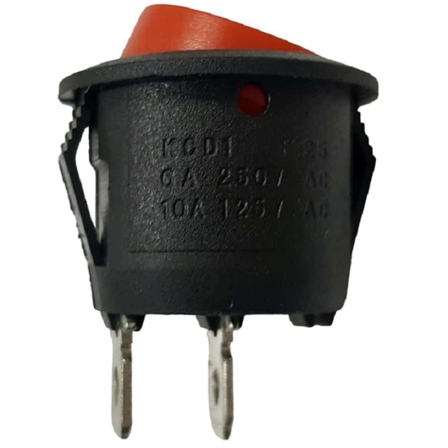 картинка Переключатель клавишный KCD1 (223(2)) красный без подсветки ON-OFF 6A 250VAC от магазина Интерком-НН