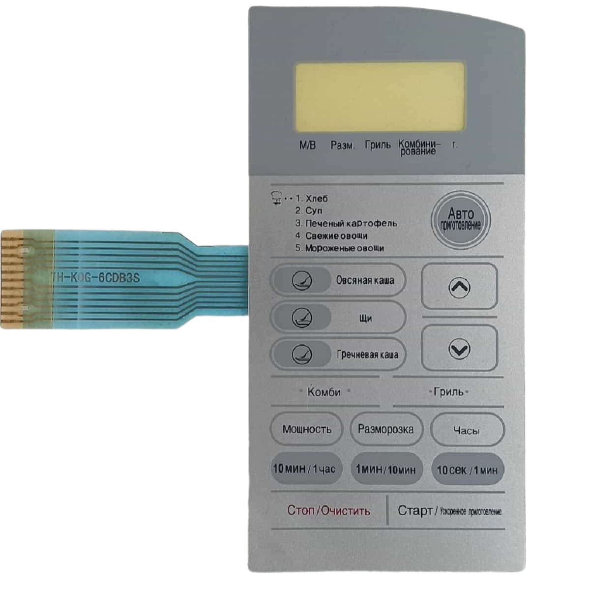 картинка Daewoo 3518524540 (TH-KOG-6CDB3S) Сенсорная панель СВЧ KOG-6CDBS, KOG-6CDB3S серебристый от магазина Интерком-НН