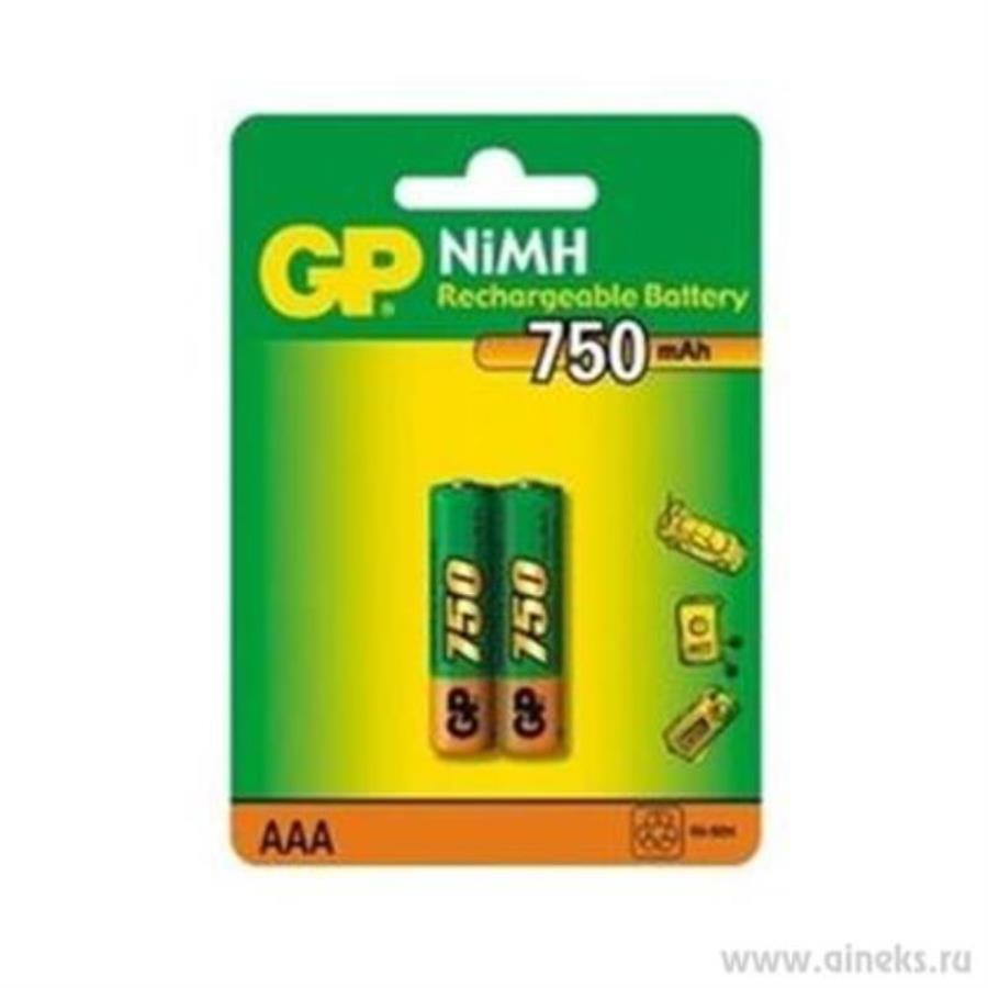 картинка Упаковка аккумуляторов 2шт GP 75AAAHC-BC2 Pet-G 750mAh  от магазина Интерком-НН
