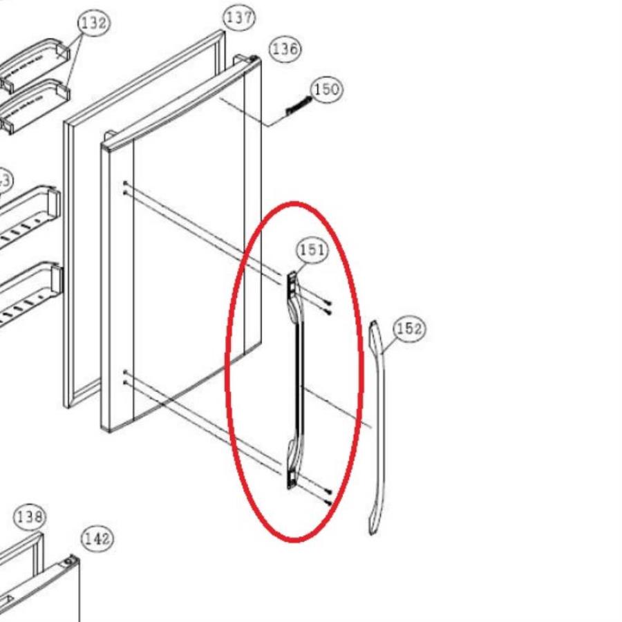 картинка Panasonic CNRBE-10931T Ручка для холодильника NR-B591BR, NR-B651BR, NR-C701BR, NR-D701BR от магазина Интерком-НН