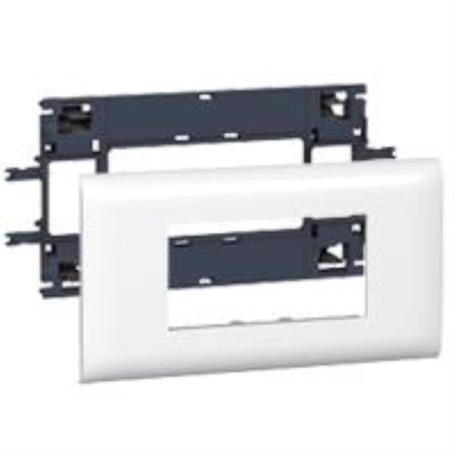 картинка 010994 Суппорт Mosaic с крышкой 85мм, 4 модуля, белый Legrand от магазина Интерком-НН