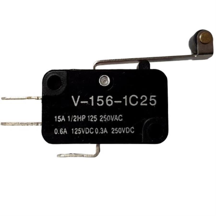 картинка Микропереключатель 3-х контактный V-156-1C25 250V 15A рычаг с роликом 25мм для микроволновой печи  от магазина Интерком-НН