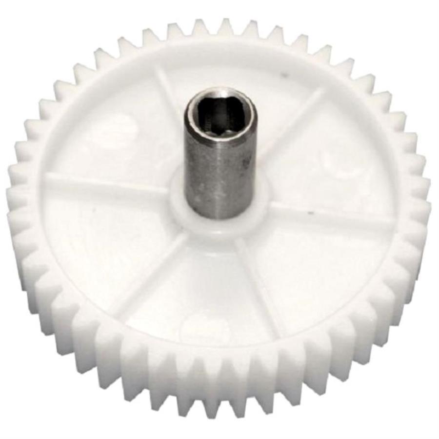 картинка Шестерня большая с валом D=82/13мм, H=59мм, 46 прямых зубьев для мясорубки Умелица, Дива, Ротор от магазина Интерком-НН
