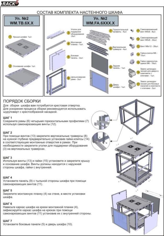 картинка Шкаф настенный 19", 12U, (600х600х635), собранный, серый от магазина Интерком-НН