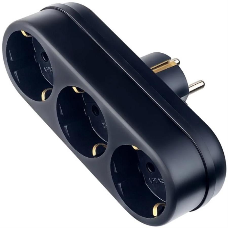 картинка Perfeo PF_C3360 сетевой разветвитель "RU POWER'' 3 гнезда, 16А, с заземлением, черный (3L3) от магазина Интерком-НН