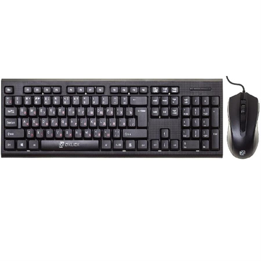 картинка OKLICK 620M комплект проводной клавиатура компьютерная и мышь USB (черный) от магазина Интерком-НН