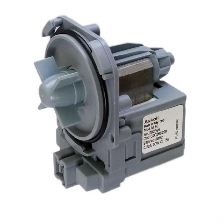 картинка Askoll C00266228 (292369, RS0656) Мотор сливного насоса (помпа) M50 30Вт для стиральных машин  от магазина Интерком-НН