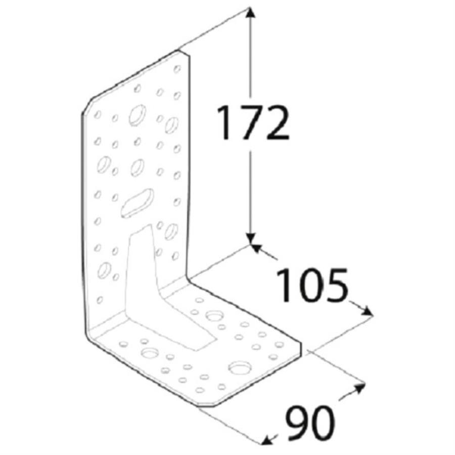 картинка Крепежный уголок усиленный KP6 105x172x90x3 от магазина Интерком-НН