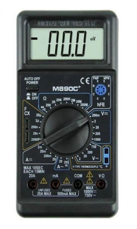 картинка Цифровой мультиметр M890C+ измерения напряжения, тока, сопротивления, температура, емкость, прозвонк от магазина Интерком-НН