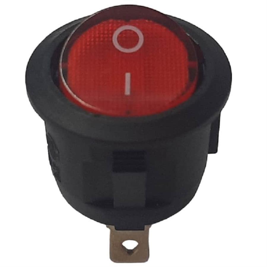 картинка Переключатель клавишный QY602-101 KCD1 (223(5)) красный с подсветкой ON-OFF 6A 250VAC от магазина Интерком-НН