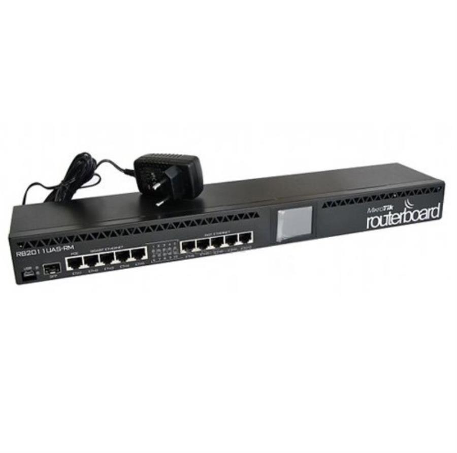 картинка MikroTik RouterBoard RB2011UiAS-RM 5 портов Gbit+5 портов 100 Mbit Router, Mikrotik от магазина Интерком-НН