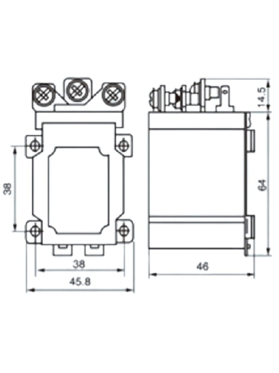 картинка Силовое реле Qianji JQX-60F-A (Xinyu JQX-80A, LJQX-68F/1Z) 12В, контакты 250В 80А от магазина Интерком-НН