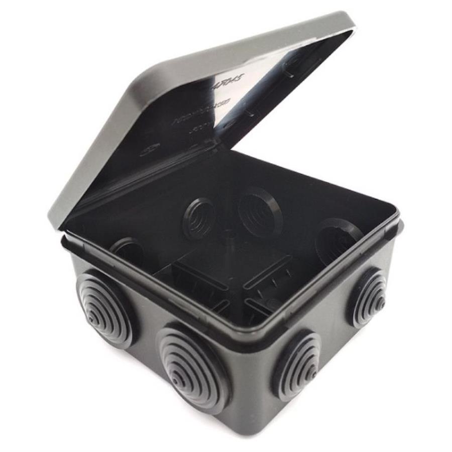 картинка Коробка распределительная 8 вводов, откидная крышка ОП 100х100х50 IP54 (67045Ч) от магазина Интерком-НН