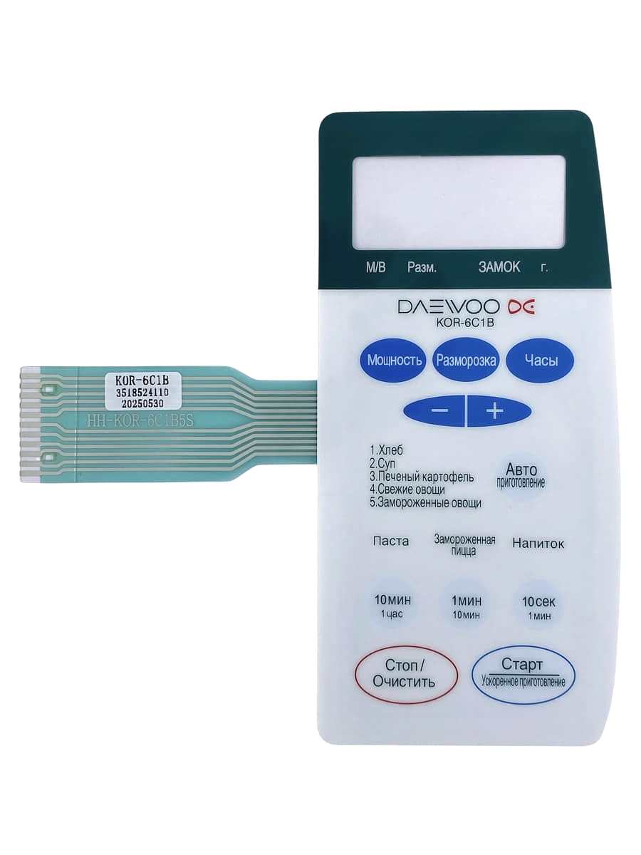 картинка Daewoo 3518524110 (TH-KOR-6C1B5S) Сенсорная панель СВЧ KOR-6C1B от магазина Интерком-НН