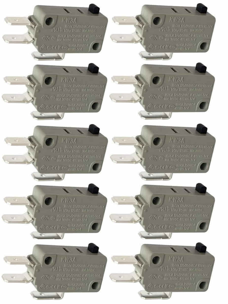 картинка Микропереключатель 10шт Dongnan KW3A-16Z0-A200, 3-х контактный KW3A 16(4)A 250V от магазина Интерком-НН