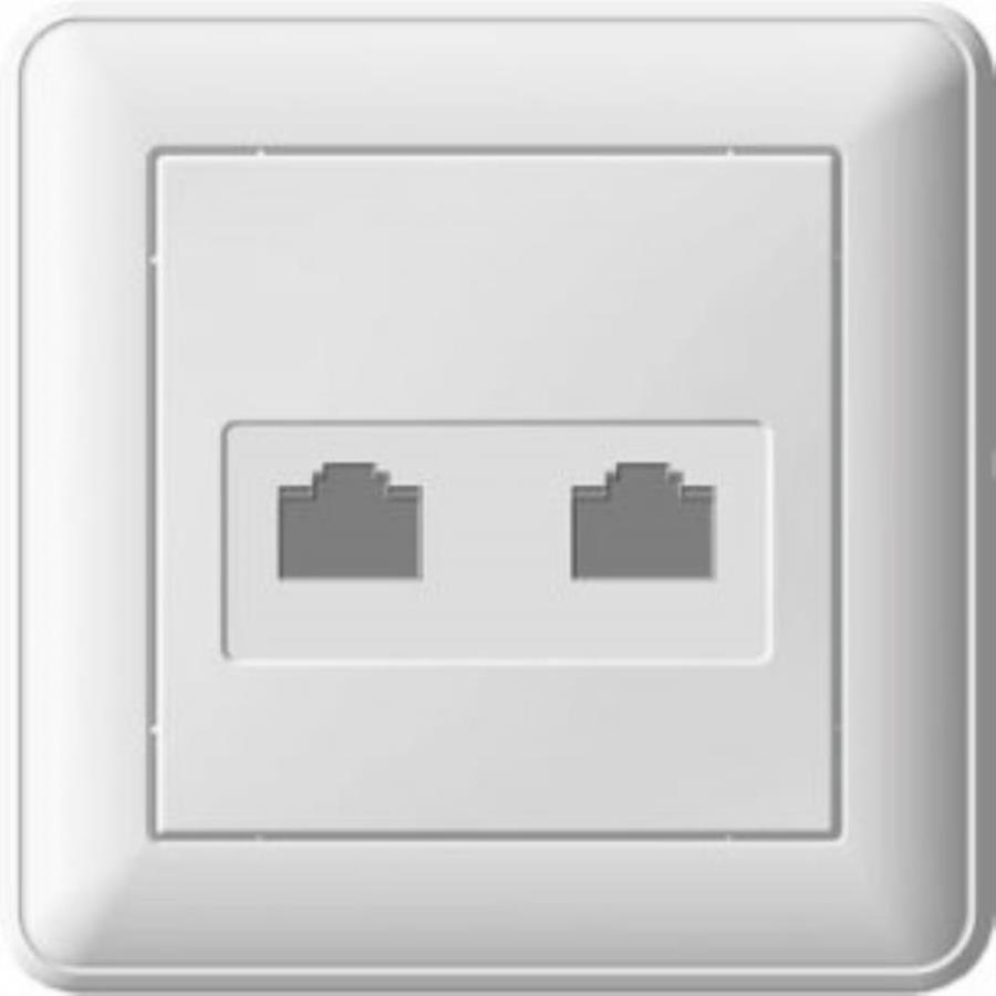 картинка РСИ-251КК5Е-18 Розетка М59х2 комп. скр. кат.5 (бел.) от магазина Интерком-НН