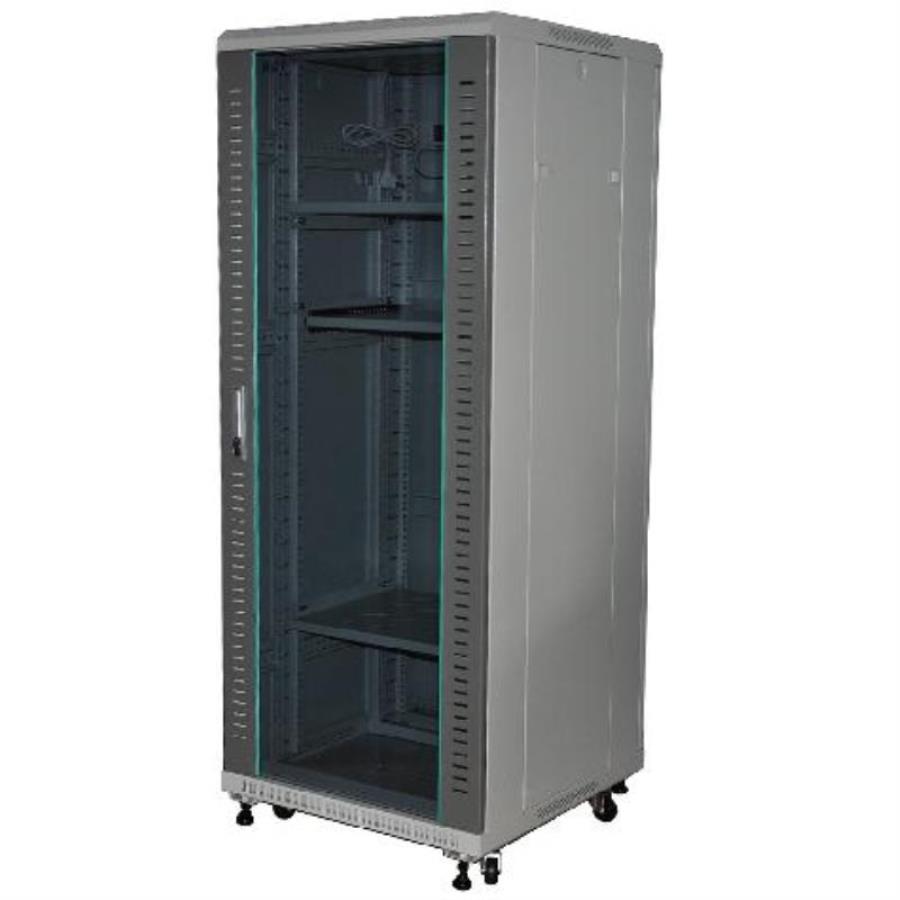 картинка Шкаф напольный 19", 25U, (600х600), серый (WT-2041B-25U-WO-600x600-G) от магазина Интерком-НН