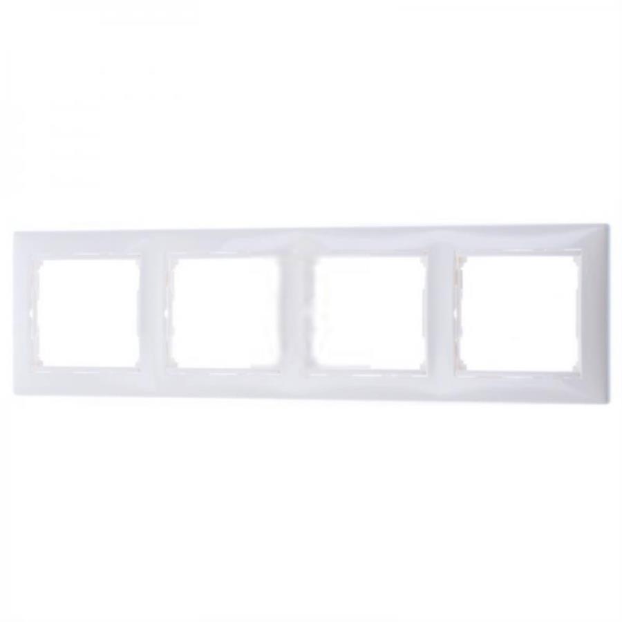 картинка 774454 Рамка 4 поста, горизонтальная, белая, Valena Legrand от магазина Интерком-НН