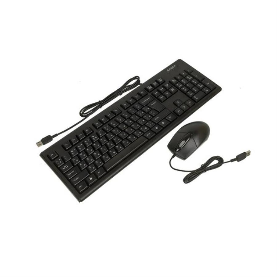 картинка Комплект (клавиатура+мышь) A4 KRS-8372, USB, проводной, черный от магазина Интерком-НН