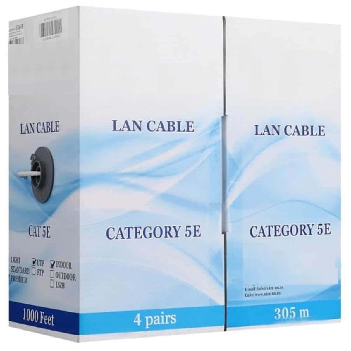 картинка Кабель UTP4 cat.5e витая пара неэкранированный для внутренних работ медь 4x2x0,48 (305м) бухта от магазина Интерком-НН