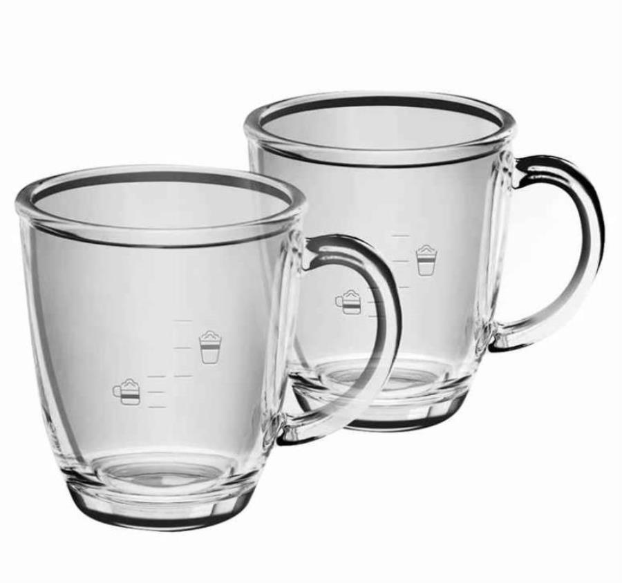 картинка Krups XS801000 Чашки для приготовления латте/капучино, 2 шт., прозрачные, стекло от магазина Интерком-НН
