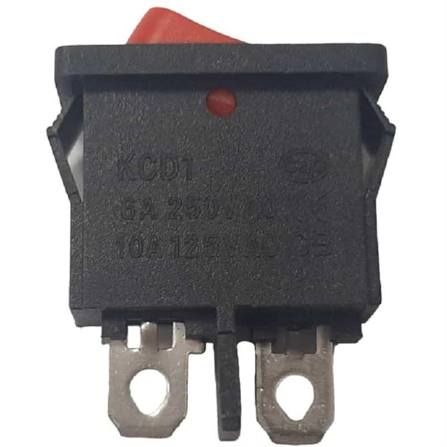 картинка Переключатель клавишный KCD1 (223(4)) красный без подсветки ON-OFF 6A 250VAC от магазина Интерком-НН